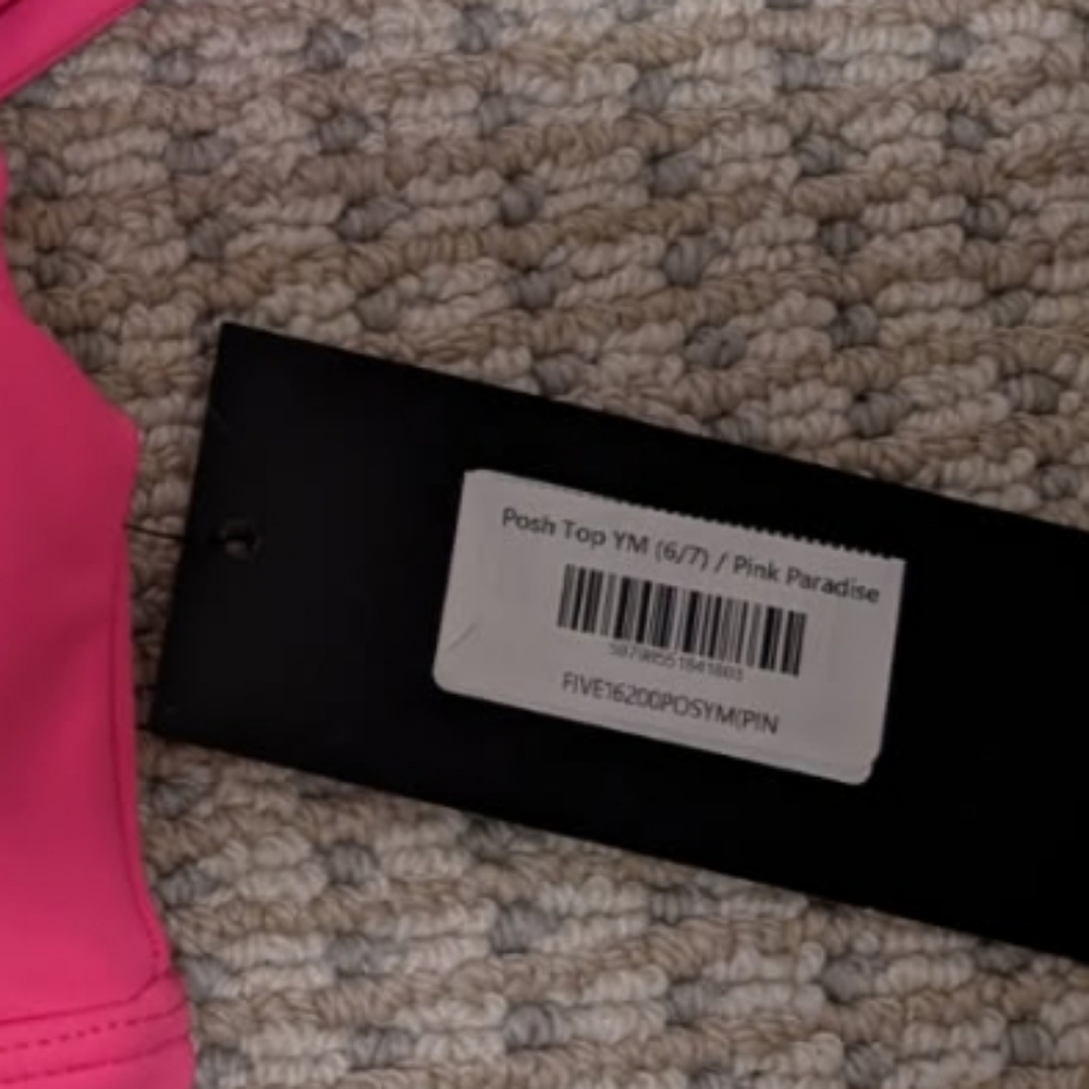 FIVE The Label Neon Pink Cutout Crop Dance Top YM NWT - Picture 4 of 4